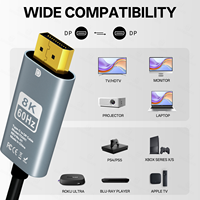 Adaptateur multi-ports USB-C en gros, câble DP 8K 4K 60Hz, convertisseur USB-C vers DisplayPort pour ordinateur portable, moniteur, téléviseur