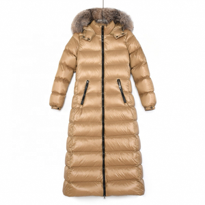 Veste longue ajustée pour femme Boying avec grand col en fourrure de renard, veste d'hiver chaude à capuche pour femme, veste en duvet de canard blanc ODM - Product Image 5