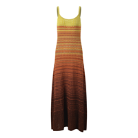 Robe longue en tricot zigzag chevron sans manches, effet ombré, crochet ondulé, robe de plage d'été, Vestidos De Playa, Robe Longue pour femmes
