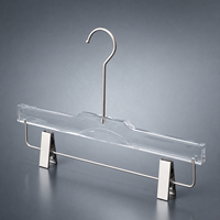 Cintres à pantalons en acrylique transparent de qualité supérieure, clips métalliques réglables, écologiques, gain de place pour les magasins de détail et la maison