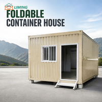 Maison conteneur portable pliable, design pliant peu encombrant, bâtiment modulaire préfabriqué pour l'hébergement sur chantier