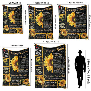 Couverture en flanelle à motif tournesol, couverture de sieste légère et résistante à la décoloration pour chambre à coucher, salon, impression personnalisée - Product Image 6