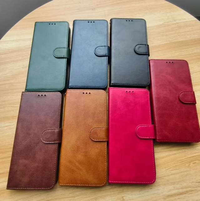 Retro Wallet PU Leather Phone Case for iPhone 18 16 Pro Max 15 17 Air 17e for Samsung S26 S25 S24 Ultra Folio Flip Mobile Cover