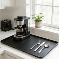 Tapis à café en silicone durable, grand tapis antidérapant pour machine à expresso avec design moderne, accessoires de bar lavables