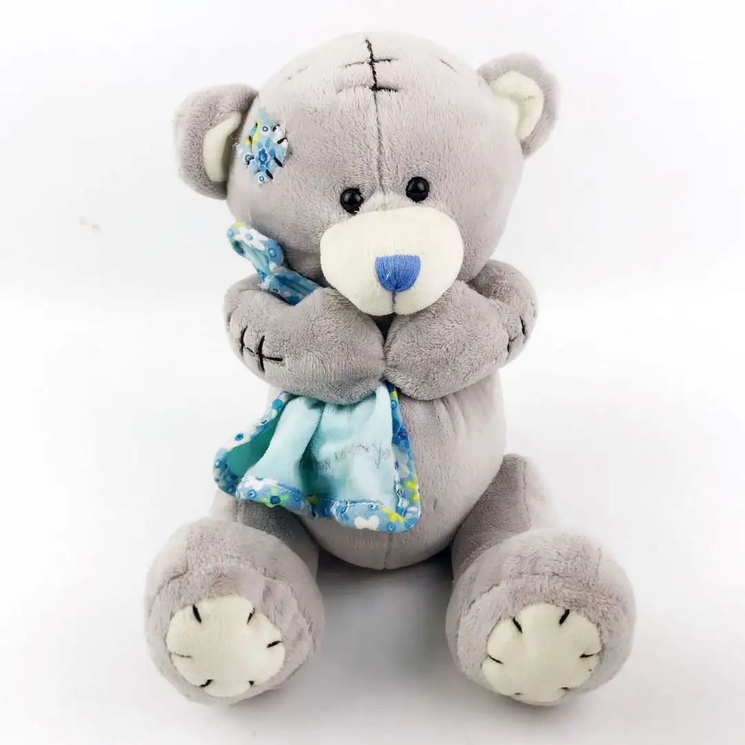 Niños de peluche de animales de peluche juguetes de bebé suave niños Patchwork lindo oso juguetes de peluche con tela de Torre