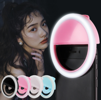 Zoskala Flash LED portable rechargeable 3W de luxe pour selfie, éclairage d'appoint pour téléphone portable F12 80x30mm 100mAh 1A 5V