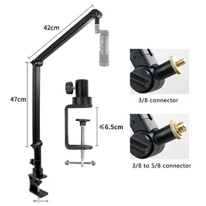 ذراع مايكروفون GAZ-45 من سبائك الألومنيوم قابل للطي يوضع على المكتب حامل ميكروفون بكابل مخفي في الدعامة