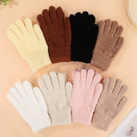 Gants chauds tricotés de couleur unie en peluche épaisse d'hiver personnalisés pour adultes accessoires de mode pour le cyclisme sport décontracté usage quotidien