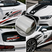Vinyle auto-adhésif brillant haute résistance, amovible, sans bulles, résistant aux UV et à l'eau pour autocollants de voiture