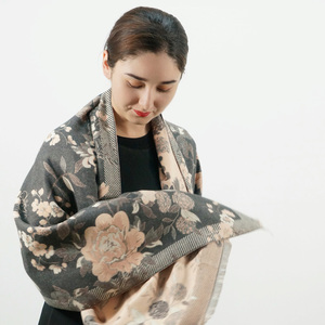 Colección de Invierno de Lujo 2025, Ropa para Mujer, Accesorios, Bufanda Textil para el Cuello, Chal de Imitación de Cachemira, Bufandas Tejidas - Product Image 3