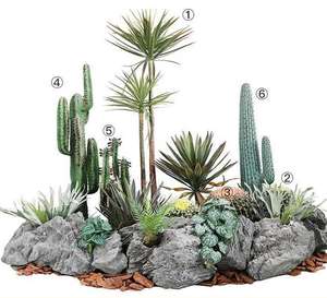 Plantes Décoratives Séchées en Pot de Haute Qualité, Plantes Artificielles d'Extérieur, <span class=keywords><strong>Cactus</strong></span> Artificiel en Plastique pour Terrain de Football - Product Image 2