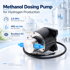 ปั๊มเกียร์สแตนเลสแรงดันสูง 3.2MPa 450 มล./นาที พร้อมมอเตอร์แบบไร้แปรงถ่าน DC สำหรับการจ่ายเมทานอลในการผลิตไฮโดรเจน - Product Image 1