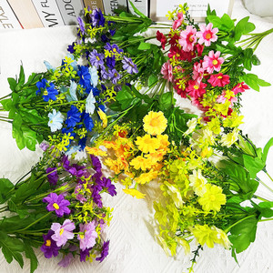 Decorazione fiori di seta salto orchidea 7 forchette fiori artificiali piccolo Bouquet margherita - Product Image 5