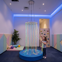 Flyfirm-Lustre à fibre optique avec plaque de plafond miroir, fibres lumineuses douces pour la thérapie d'intégration sensorielle en salle