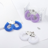 Menottes de fer érotiques en peluche épaissies SM accessoires de reliure menottes de jambe en fer en métal Alternative Femdom jouet menottes jouets sexuels menottes