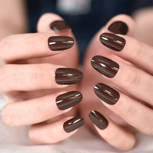 Faux ongles à presser avec paillettes blanches, forme cercueil, longueur moyenne, style luxueux, en acrylique, <span class=keywords><strong>pour</strong></span> <span class=keywords><strong>manucure</strong></span> DIY, salon, <span class=keywords><strong>mariage</strong></span>, rendez-vous galant - Product Image 5