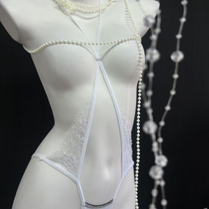 Culottes en dentelle style français sexy à bretelles croisées évidées pour femmes, avec entrejambe en pur coton, vente en gros usine - Product Image 3