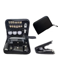 Étui multifonctionnel pour accessoires de golf pour hommes et femmes Étui en cuir à fermeture éclair avec fente multiple