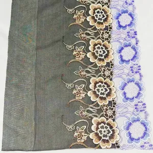 Nylon Mesh Jacquard New Luxury Velvet Fancy Lingerie Lace Trim Embroidered Lace Fabric For Women