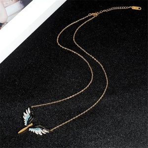 Yiwu-collar de acero inoxidable con diseño elegante de aves de Wonder, joyería de moda, colorida, piedra de arcilla, Fénix - Product Image 5