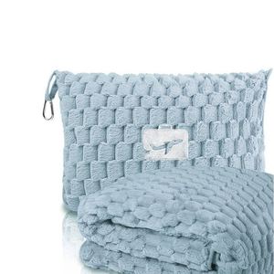 Travel Blanket Pillow Soft Compact Lightweight with Suitcase Luggage Cover Backpack Clip Comfortable Airplane Travel Blanket - Product Image 3