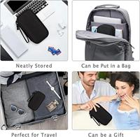 Sac organisateur de câbles imperméable à double couche Mixwares, pochette de rangement portable pour accessoires électroniques, chargeur, téléphone, écouteurs