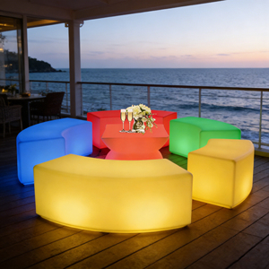 Sgabello da Bar LED Impermeabile da Esterno con Design a Cubo e Cambio Colore per Casa e Palestra, Arredamento Moderno in <span class=keywords><strong>Plastica</strong></span> - Product Image 5