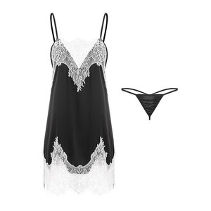 Nuevo <span class=keywords><strong>Pijama</strong></span> <span class=keywords><strong>de</strong></span> <span class=keywords><strong>Verano</strong></span> Sexy con Escote Profundo en V, Encaje <span class=keywords><strong>de</strong></span> Seda Helada, Estilo Real, Camisón con Tirantes, Conjunto <span class=keywords><strong>de</strong></span> Ropa para el Hogar GR549 - Product Image 6