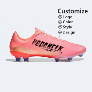 Chaussures de football en cuir à cheville basse pour hommes, fabriquées sur mesure par l'usine, OEM, professionnelles, pour l'extérieur - Product Image 1
