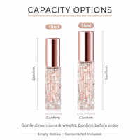 Flacon pulvérisateur de parfum en verre texturé 10ml 15ml, atomiseur de parfum portable vide avec capuchon or rose, argent ou noir