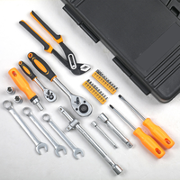 Trousse à outils industrielle pliable de 110 pièces pour réparation automobile et domestique, comprenant clés mixtes, pinces, tournevis et articulations universelles
