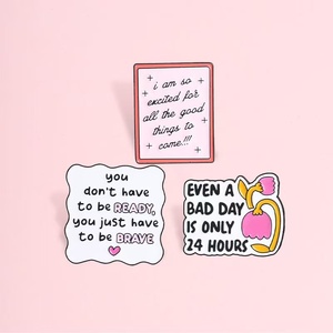 Broches de Metal Esmaltados al por Mayor, Creativos y Únicos, con Frases en Inglés, Broches con Citas Inspiradoras, Lindas Insignias Metálicas de Recuerdo - Product Image 2