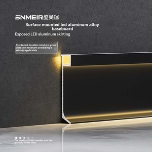 لوح قاعدة من سبائك الألومنيوم المضيء بتصميم حديث 6 مرتفع بسطح أسود من منتج مميز - Product Image 1