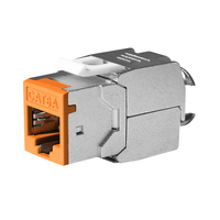 Ropassor Cat5E FTP 180 Toolless RJ45 Keystone Jack Zinc Alloy Panel Mount 22-26 AWG Solid Cable T568A/B untuk Kabel yang Teruji