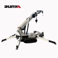 Mini-grue araignée de 5 tonnes - Grue sur chenilles électrique diesel avec stabilisateurs hydrauliques certifiée CE