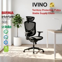 Chaise de bureau ergonomique en maille avec dossier réglable, appui-tête 3D, accoudoirs 4D coulissants, siège pivotant inclinable, verrouillage, vérin à gaz classe 4, pour salle de conférence