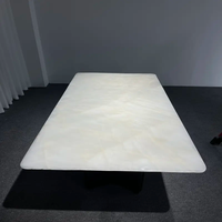 Table à manger rectangulaire en marbre naturel Icy Jade, meubles de salon luxueux et modernes. Table à manger en marbre, table d'appoint en marbre
