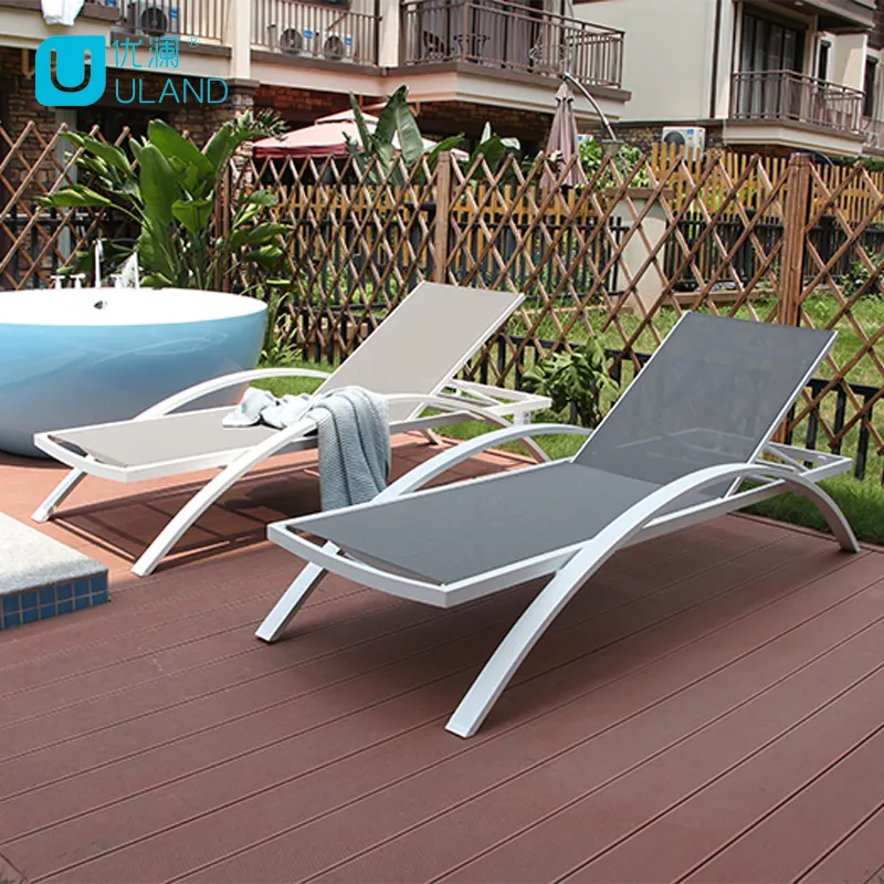 Uland açık güneş şezlong veranda şezlong alüminyum malzeme havuzu mobilya plaj şezlongu