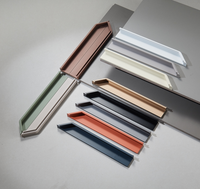 Poignées et boutons de meubles en alliage d'aluminium finition noir mat moderne pour armoires de chambre, salle de bain, cuisine, penderies et commodes