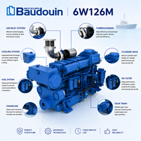 Semua Mesin Diesel Propulsi Kelautan Model Baudouin 6W126M 4 Tak 6 Silinder 294kW 331kW untuk Kapal Komersial dan Kapal Tunda