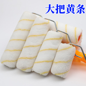 Rodillo de pintura con cepillo de 4, 6, 8 y 9 pulgadas, con rayas amarillas, cerdas de fibra química, mango de plástico, herramienta de pintura para uso en ferretería - Product Image 5