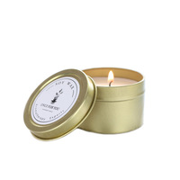 Bougie parfumée en cire de soja dans des boîtes métalliques Couleurs argent et or Sans fumée Écologique pour Noël Aromathérapie Cadeaux promotionnels