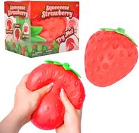 Grand jouet anti-stress en PU souple en forme de fraise à rebond lent pour enfants