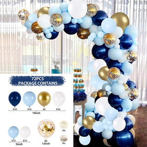 Ensemble de ballons d'anniversaire pour fête prénatale, décorations de fête, <span class=keywords><strong>arche</strong></span> ronde en métal <span class=keywords><strong>pastel</strong></span> <span class=keywords><strong>bleu</strong></span> foncé - Product Image 3