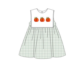 Fancy Baby Girls <span class=keywords><strong>zucca</strong></span> Smocked Dress per bambini bambino di Halloween nodo francese set di abbigliamento personalizzato all'ingrosso abiti autunnali per bambini - Product Image 3