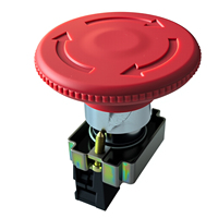 Interrupteur à bouton-poussoir d'arrêt d'urgence EB2 en plastique 10A, diamètre de la tête 60MM, avec déverrouillage par rotation