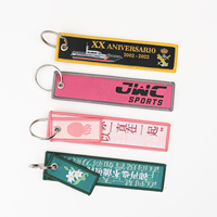Porte-clés en polyester personnalisé avec logo, vente en gros, porte-clés jacquard double face pour cadeau d'affaires exécutif, certifié REACH