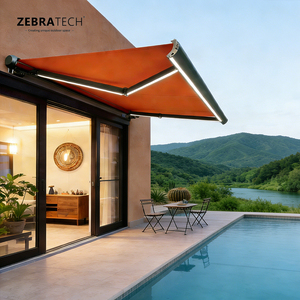 Toldo Eléctrico Corredizo para Techo con Control Remoto, Marco <span class=keywords><strong>de</strong></span> Aleación <span class=keywords><strong>de</strong></span> Aluminio, Resistente al Viento y con Protección UV para Balcón, Villa o Jardín - Product Image 1