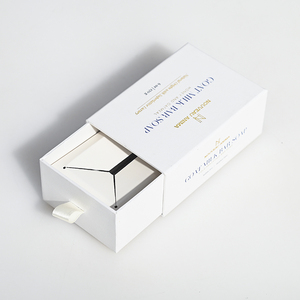 Custom Logo Sliding Paper Cardboard Drawer Gift <b>Box</b> with Ribbon and Tray Insert for Cosmetic & Skincare Packaging - Product Image 4