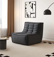 Fauteuil individuel en velours, ensemble de canapés modulaires avec rembourrage en éponge, design moderne pour usage hôtelier, canapé-lit, emballage compressé
